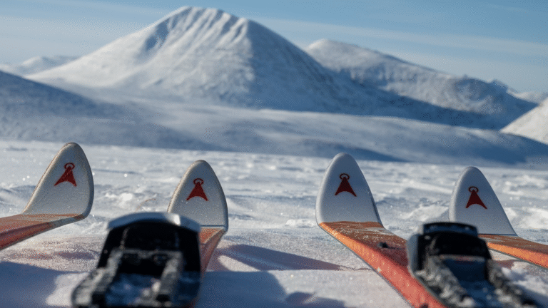 Fjellski i snøkledd fjellheim
